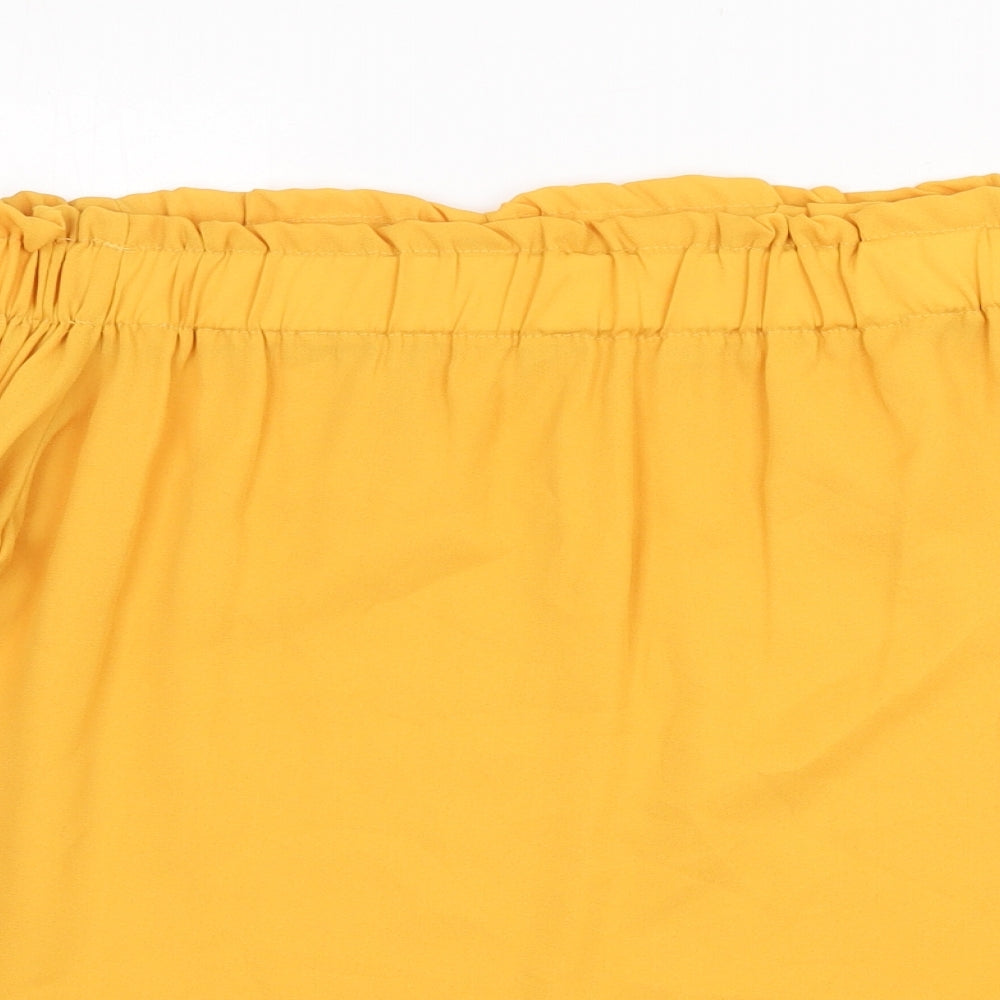 Womens UK Size XL Preworn Yellow Basic Blouse