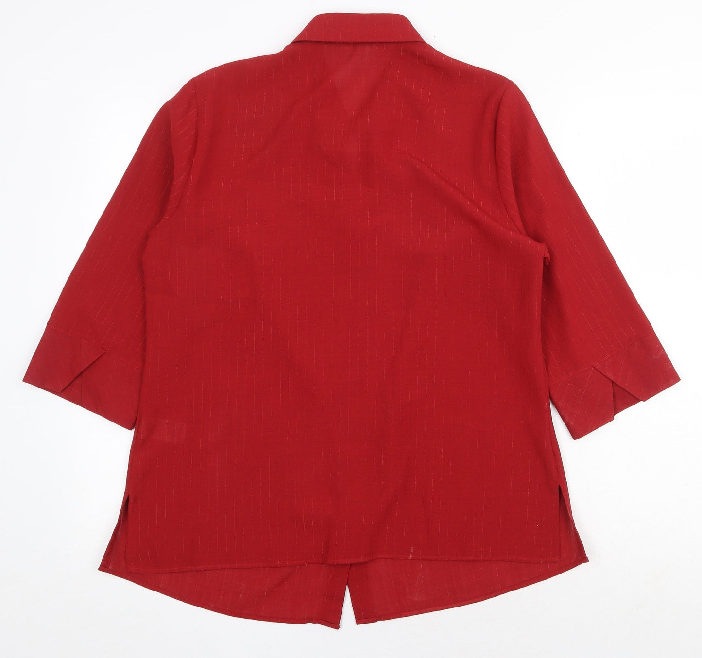 Womens UK Size 14 Marks and Spencer Red Basic Button-Up