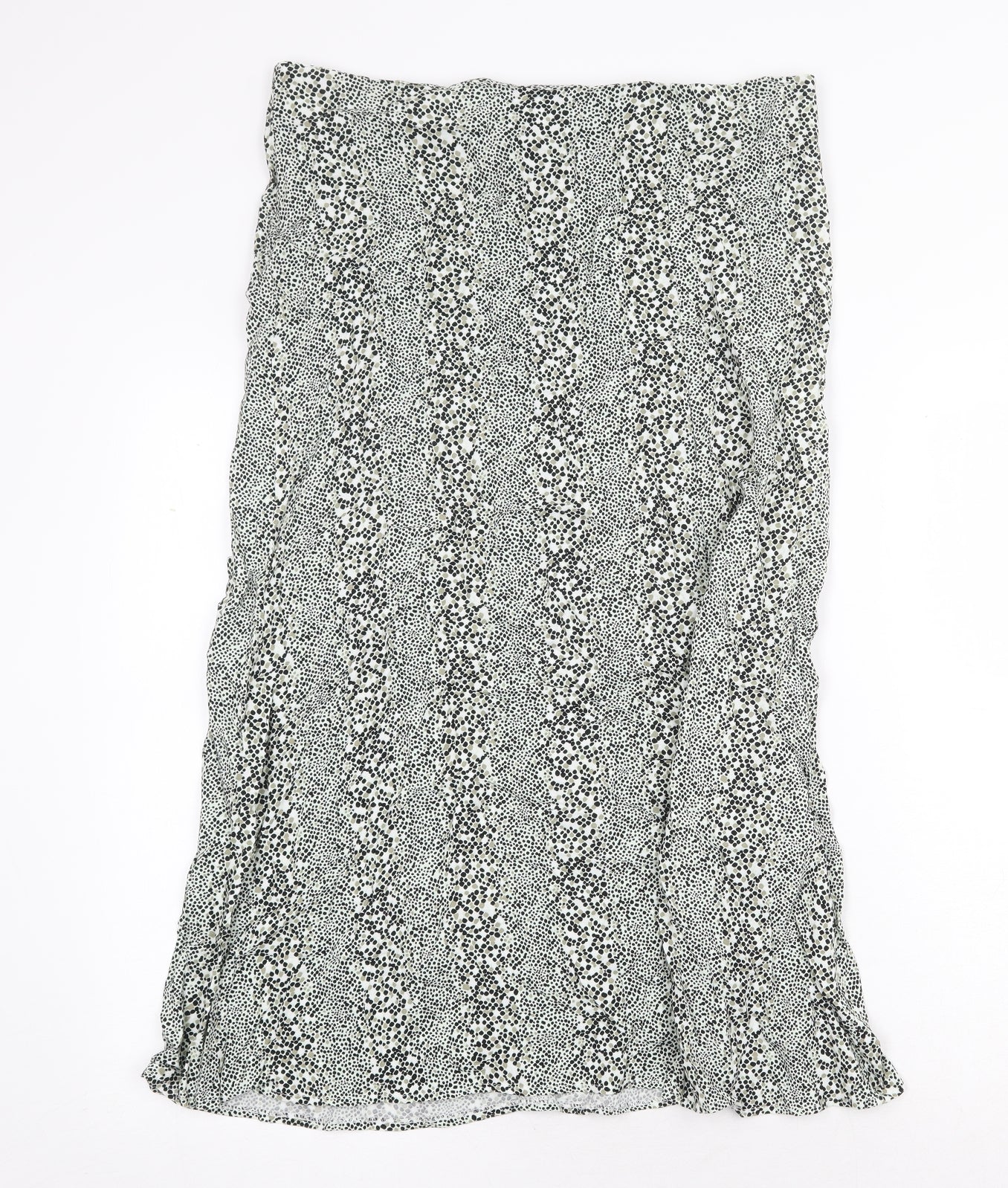 Miss Selfridge Womens Green Geometric Polyester Peasant Skirt Size 12 Zip