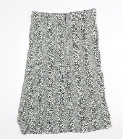 Miss Selfridge Womens Green Geometric Polyester Peasant Skirt Size 12 Zip