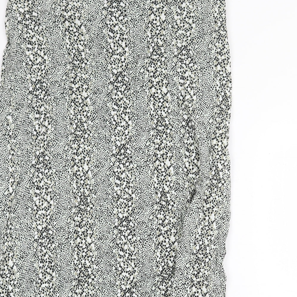 Miss Selfridge Womens Green Geometric Polyester Peasant Skirt Size 12 Zip