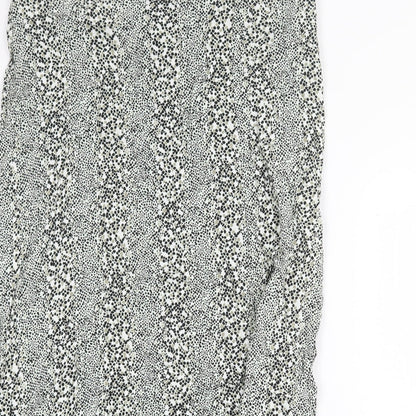 Miss Selfridge Womens Green Geometric Polyester Peasant Skirt Size 12 Zip