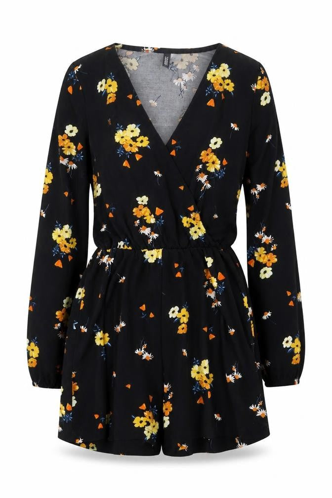 Womens UK Size 4 H&M One-Piece Black Playsuit