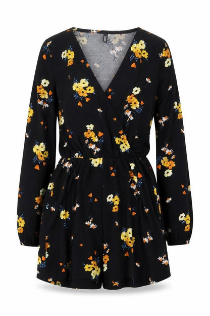 Womens UK Size 4 H&M One-Piece Black Playsuit
