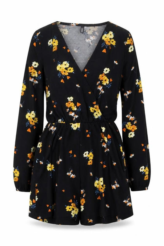 Womens UK Size 4 H&M One-Piece Black Playsuit