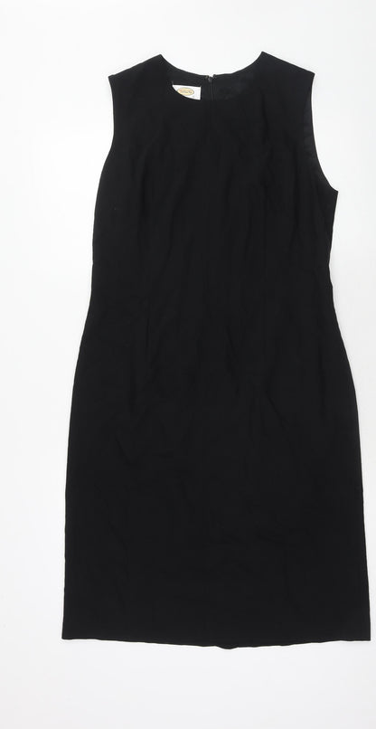 Talbots Womens Black Wool Ball Gown Size 10 Round Neck Zip