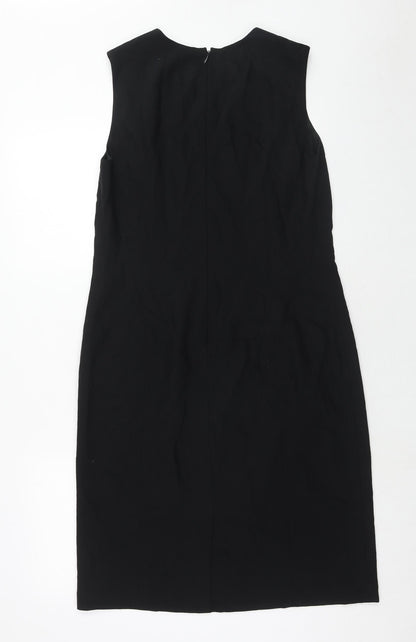 Talbots Womens Black Wool Ball Gown Size 10 Round Neck Zip