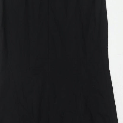 Talbots Womens Black Wool Ball Gown Size 10 Round Neck Zip