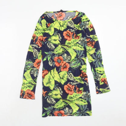 French Connection Womens Multicoloured Floral Cotton A-Line Size S Round Neck Pullover