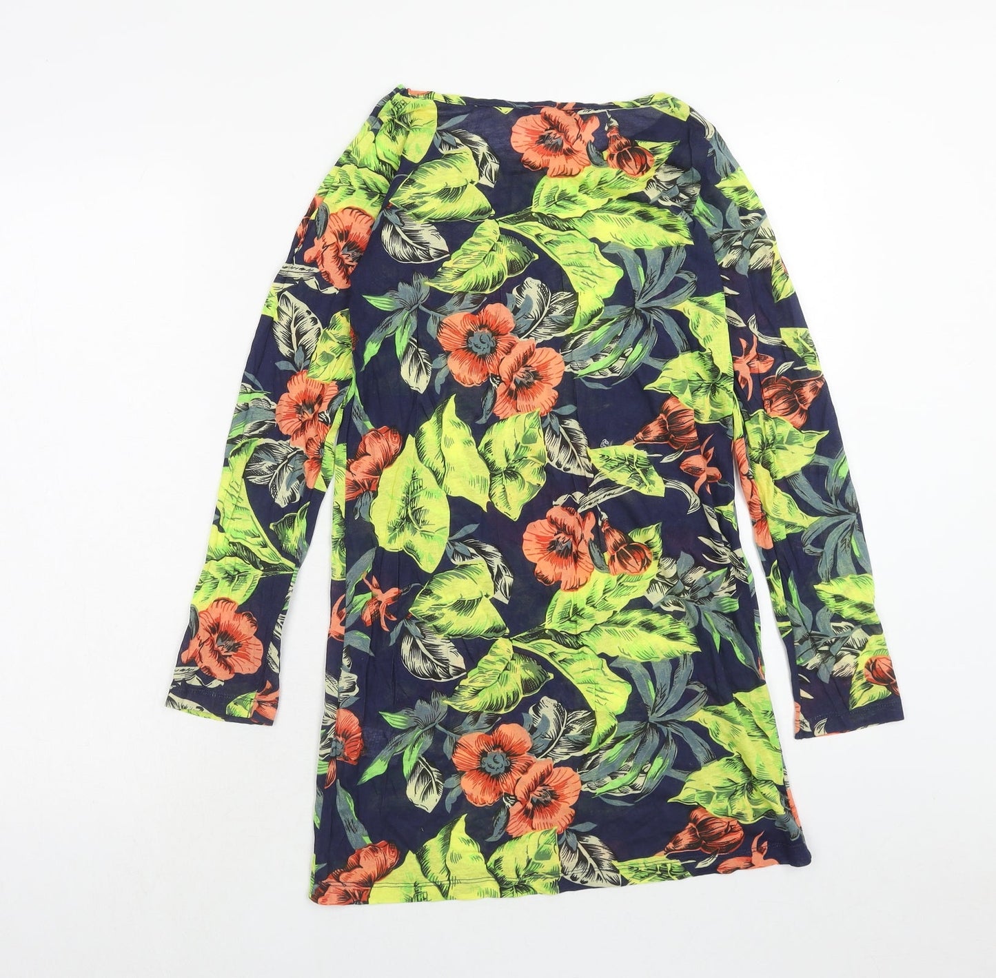 French Connection Womens Multicoloured Floral Cotton A-Line Size S Round Neck Pullover