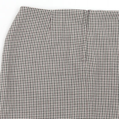 New Look Womens Multicoloured Geometric Polyester Mini Skirt Size 10 Zip - Houndstooth Pattern