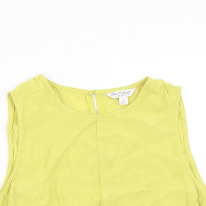 Miss Selfridge Womens Green Viscose Cropped Tank Size 10 Round Neck - Keyhole Detail