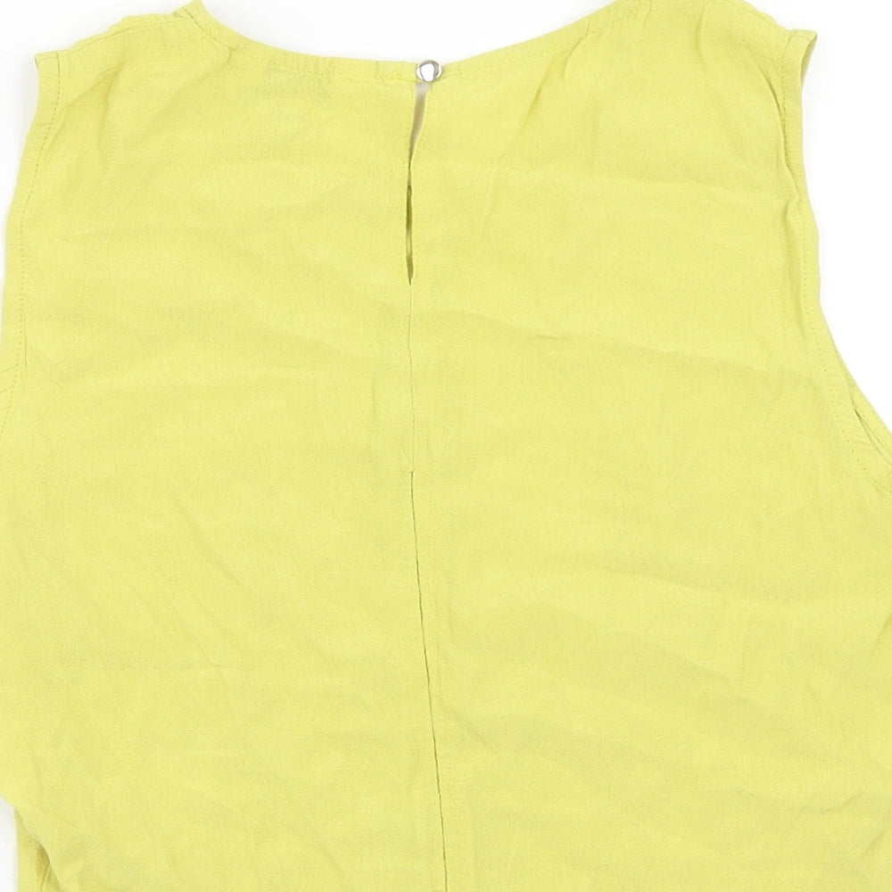 Miss Selfridge Womens Green Viscose Cropped Tank Size 10 Round Neck - Keyhole Detail