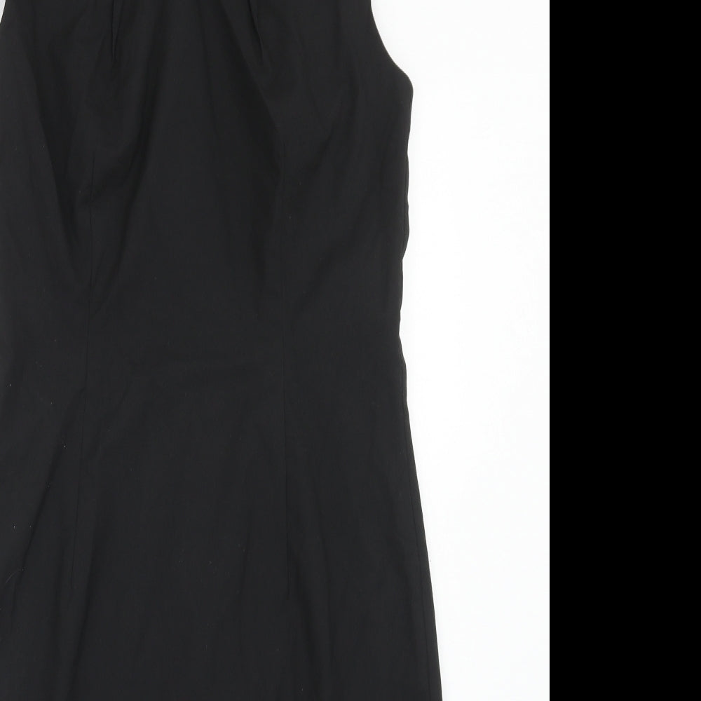 Massimo Womens Black Polyester Pencil Dress Size 8 Boat Neck Zip