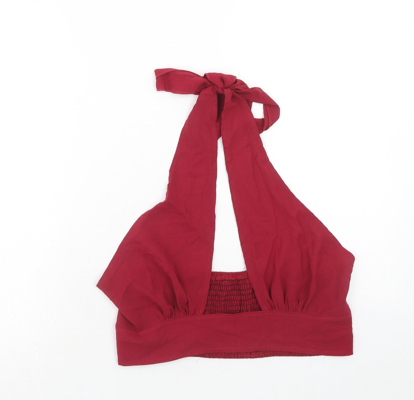 SheIn Womens Red Polyester Cropped Tank Size XS Halter