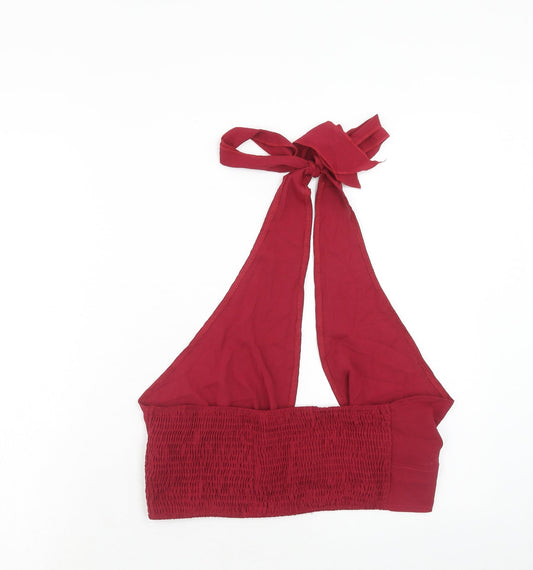 SheIn Womens Red Polyester Cropped Tank Size XS Halter