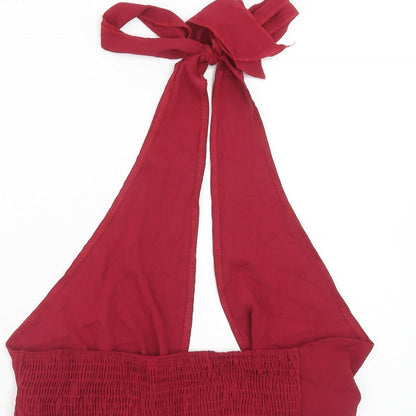 SheIn Womens Red Polyester Cropped Tank Size XS Halter