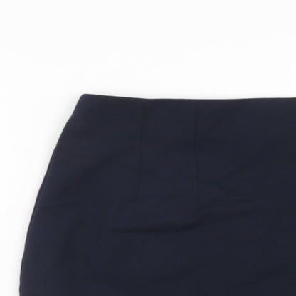 Marks and Spencer Womens Blue Polyester A-Line Skirt Size 10 Zip