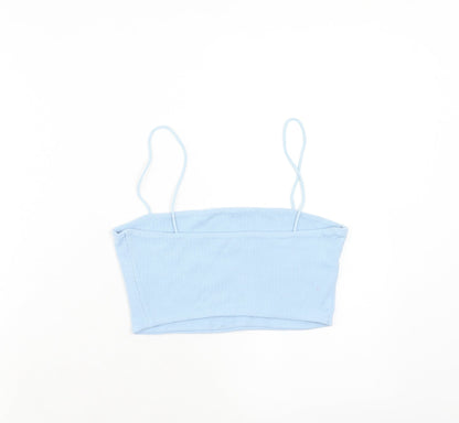 Womens UK Size S SheIn Blue Cropped Tank