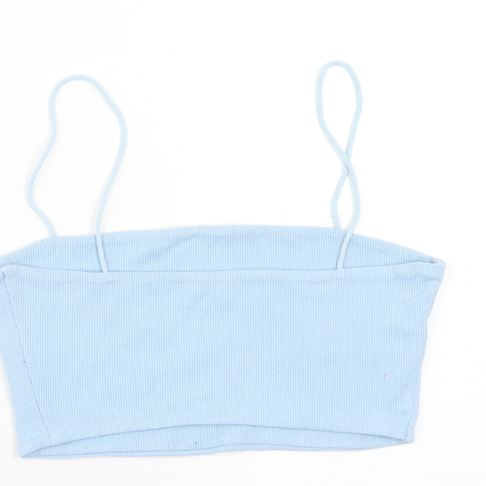 Womens UK Size S SheIn Blue Cropped Tank