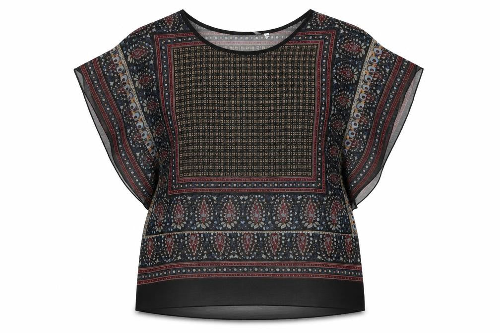 Womens UK Size 6 New Look Multicoloured Basic Blouse