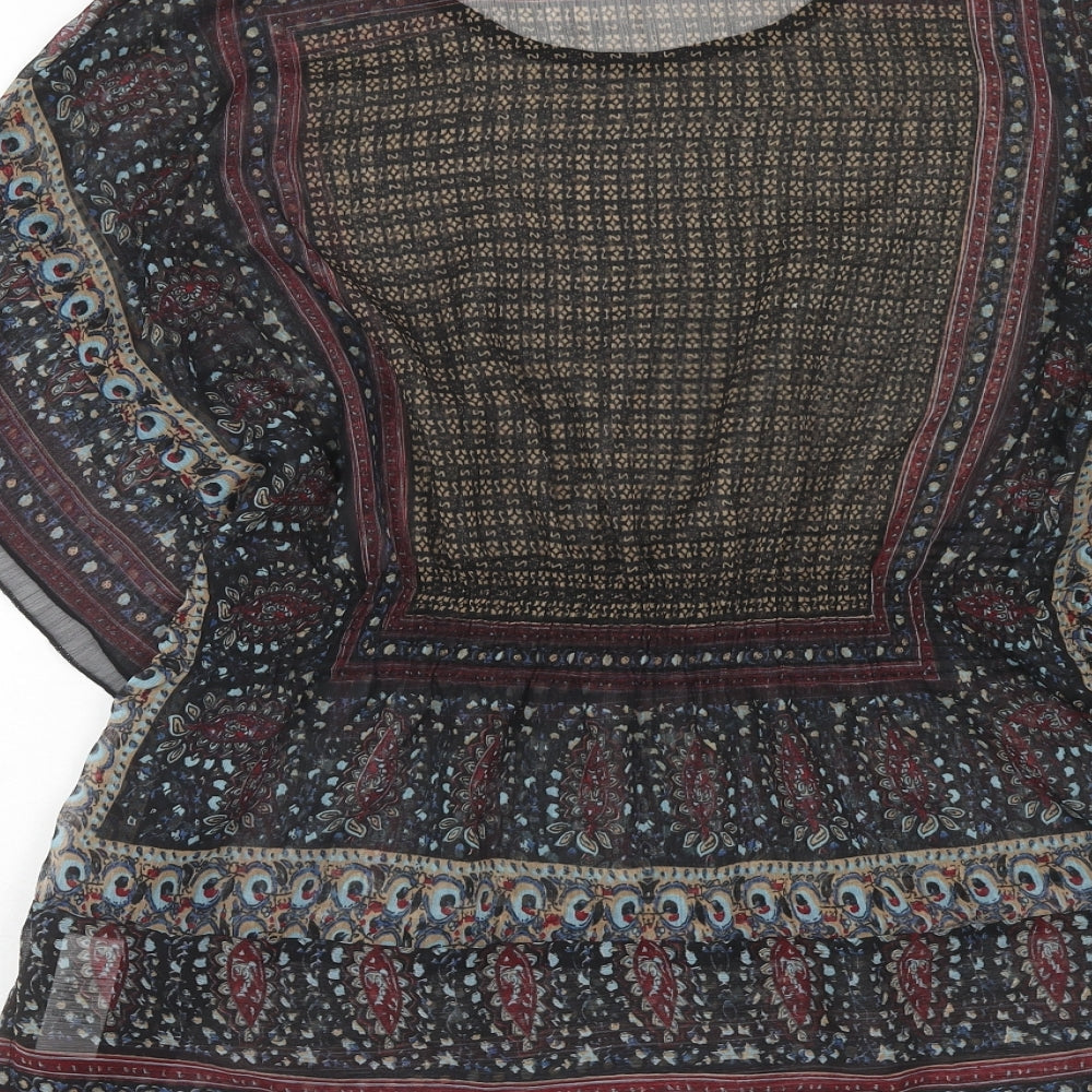 Womens UK Size 6 New Look Multicoloured Basic Blouse