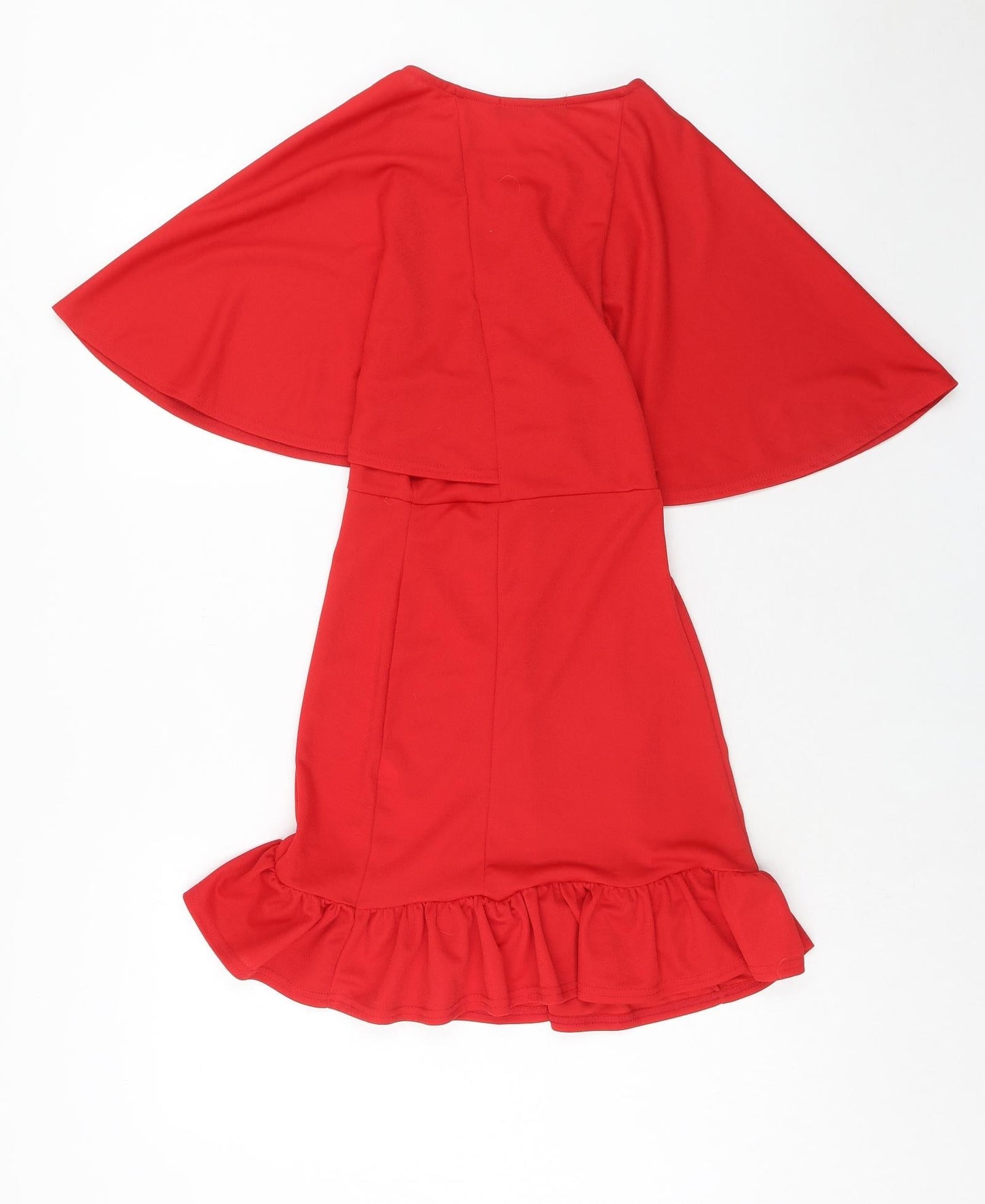 Lasula Womens Red Polyester A-Line Size 8 Round Neck Pullover