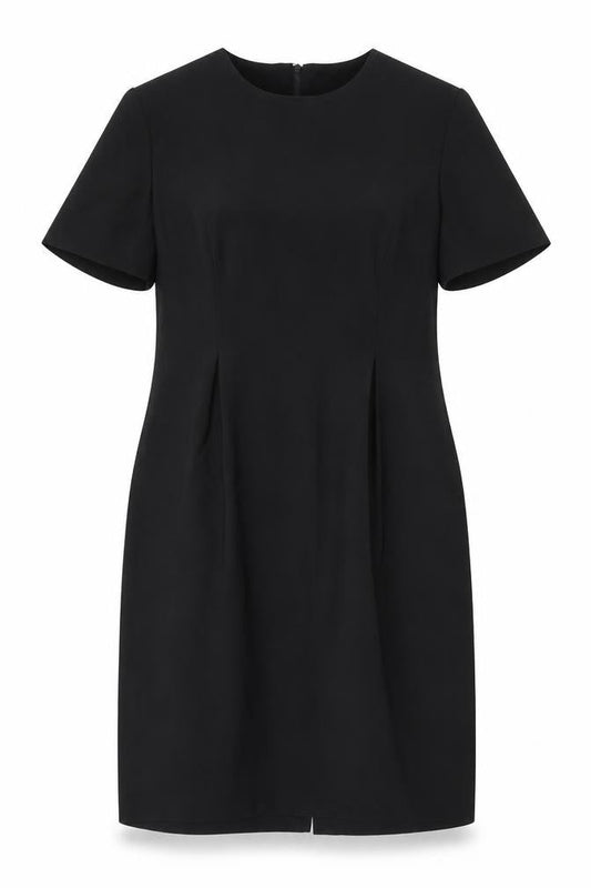 Leslie Fay Womens Black Polyester A-Line Size 12 Round Neck Zip