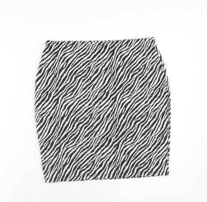 Dorothy Perkins Womens Black Animal Print Polyester Straight & Pencil Skirt Size 10 - Zebra Pattern