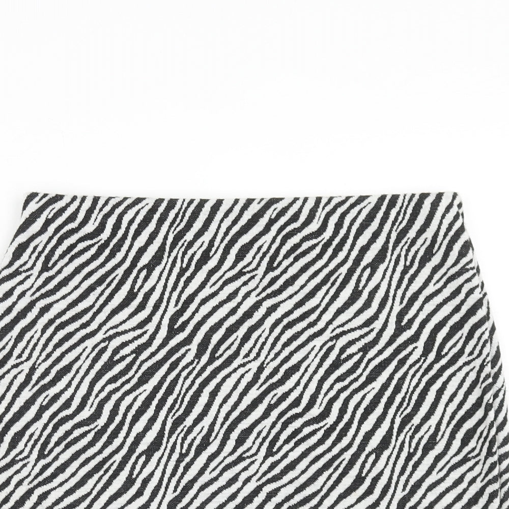 Dorothy Perkins Womens Black Animal Print Polyester Straight & Pencil Skirt Size 10 - Zebra Pattern