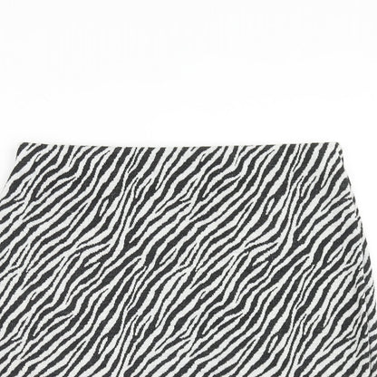 Dorothy Perkins Womens Black Animal Print Polyester Straight & Pencil Skirt Size 10 - Zebra Pattern