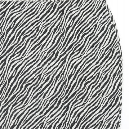 Dorothy Perkins Womens Black Animal Print Polyester Straight & Pencil Skirt Size 10 - Zebra Pattern