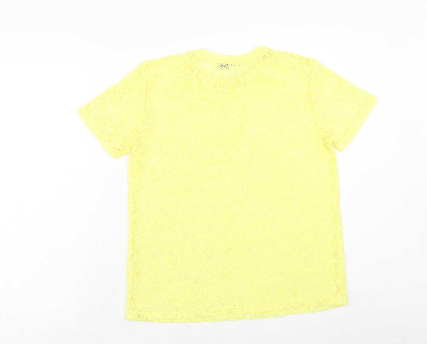 Atmosphere Womens Yellow Polyester Basic T-Shirt Size 10 Round Neck