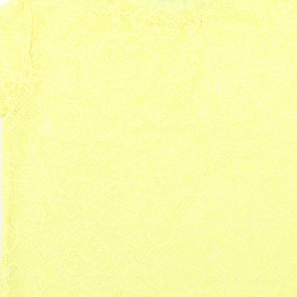 Atmosphere Womens Yellow Polyester Basic T-Shirt Size 10 Round Neck