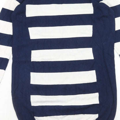 Capsule Womens Blue Striped Viscose Jumper Dress Size 8 Round Neck Pullover - Size 8-10