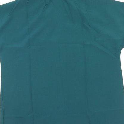 Preworn Womens Green Polyester Basic Blouse Size XL Collared