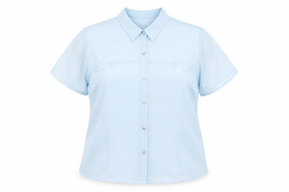 Womens UK Size 18 Berkertex Blue Basic Button-Up