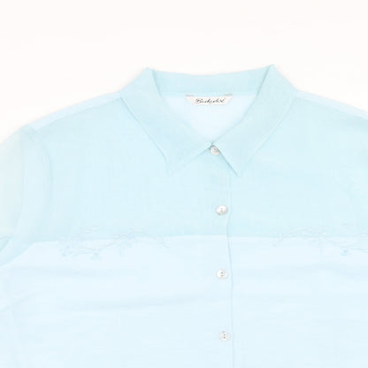 Berkertex Womens Blue Polyester Basic Button-Up Size 18 Collared