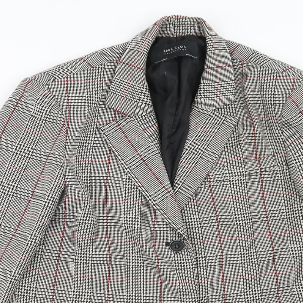 Zara Womens Multicoloured Plaid Polyester Jacket Blazer Size S