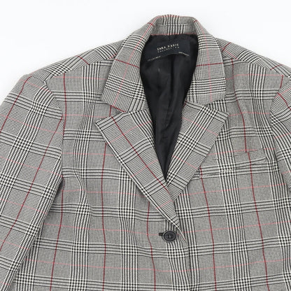 Zara Womens Multicoloured Plaid Polyester Jacket Blazer Size S