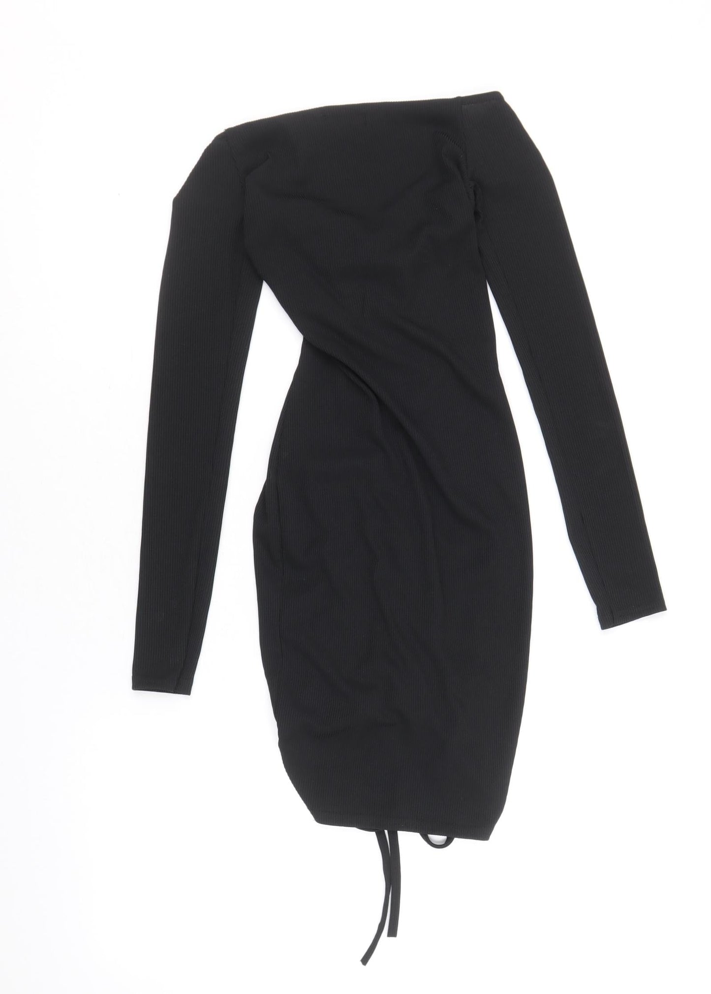 PRETTYLITTLETHING Womens Beige Polyacrylate Fibre Bodycon Size 6 Off the Shoulder Pullover