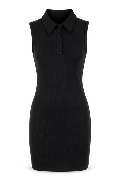 Divided by H&M Womens Black Polyester Mini Size S Collared Button