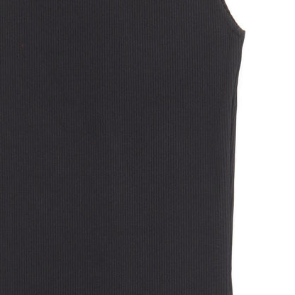 Divided by H&M Womens Black Polyester Mini Size S Collared Button