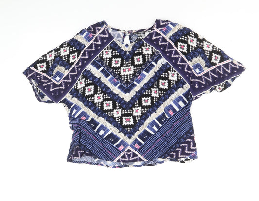 Womens UK Size 10 Warehouse Blue Basic Blouse