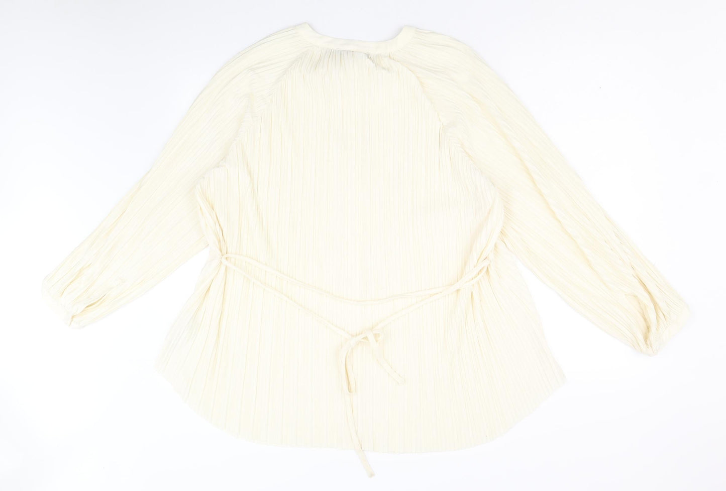 Autograph Womens Yellow Polyester Basic Button-Up Size 18 Round Neck