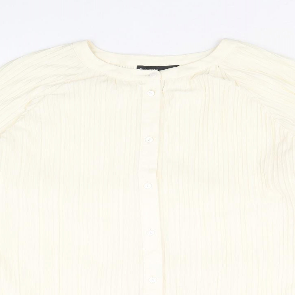 Autograph Womens Yellow Polyester Basic Button-Up Size 18 Round Neck