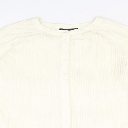 Autograph Womens Yellow Polyester Basic Button-Up Size 18 Round Neck