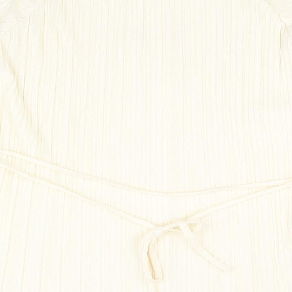 Autograph Womens Yellow Polyester Basic Button-Up Size 18 Round Neck