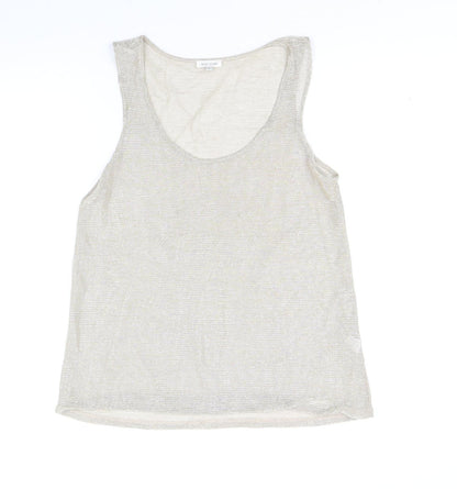 Womens UK Size 8 River Island Gold Basic Tank