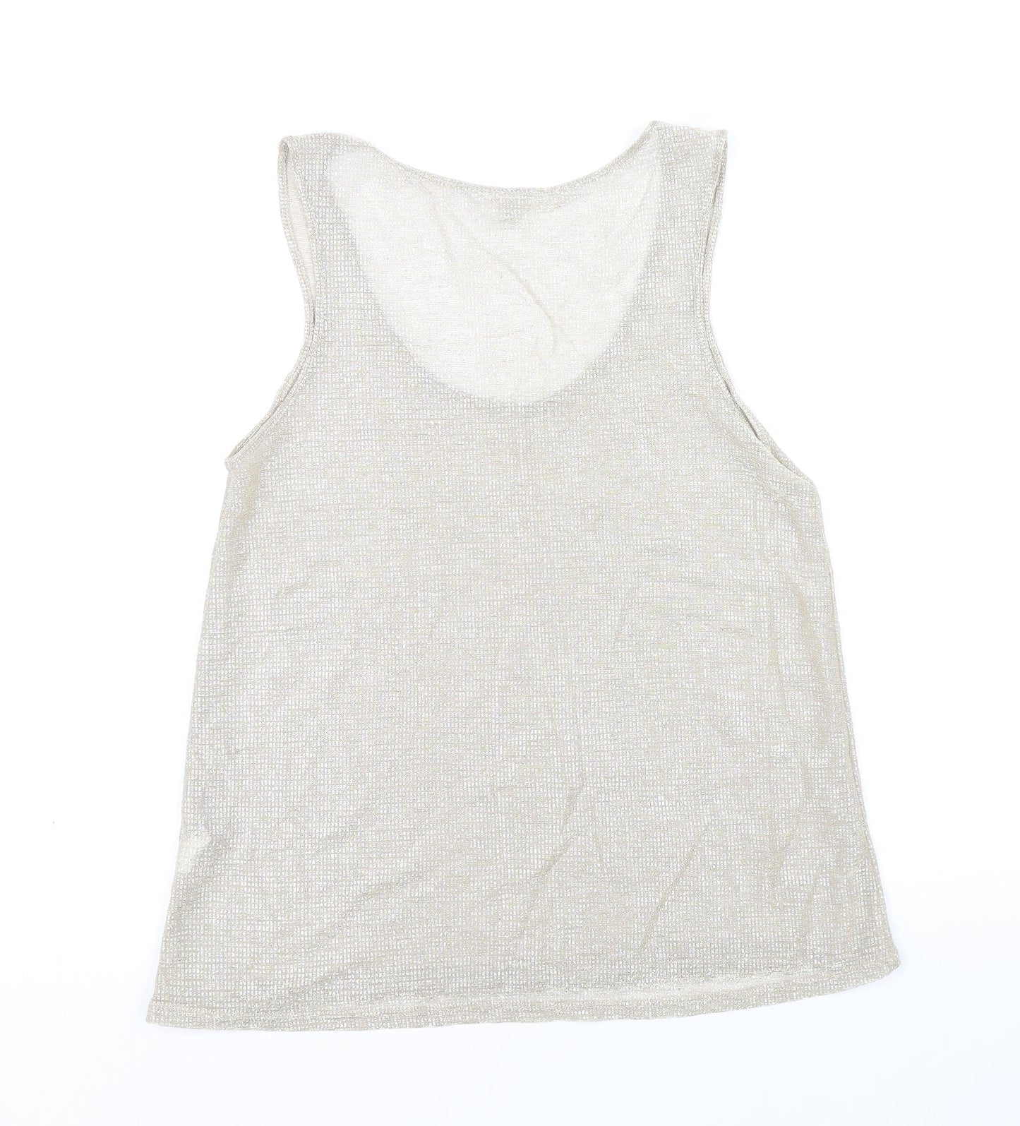 Womens UK Size 8 River Island Gold Basic Tank